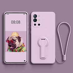 Funda Silicona Carcasa Ultrafina Goma con Soporte para OnePlus 9R 5G Purpura Claro