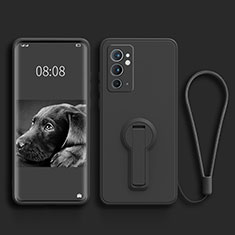 Funda Silicona Carcasa Ultrafina Goma con Soporte para OnePlus 9RT 5G Negro