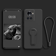 Funda Silicona Carcasa Ultrafina Goma con Soporte para OnePlus Ace 5G Negro