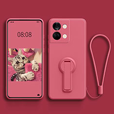 Funda Silicona Carcasa Ultrafina Goma con Soporte para OnePlus Nord 3 5G Rosa Roja