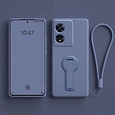 Funda Silicona Carcasa Ultrafina Goma con Soporte para Oppo A1 Pro 5G Gris Lavanda