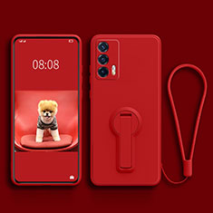 Funda Silicona Carcasa Ultrafina Goma con Soporte para Realme GT 5G Rojo