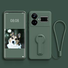 Funda Silicona Carcasa Ultrafina Goma con Soporte para Realme GT Neo5 240W 5G Verde Noche