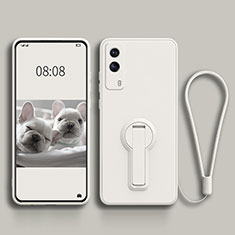 Funda Silicona Carcasa Ultrafina Goma con Soporte para Vivo V21e 5G Blanco