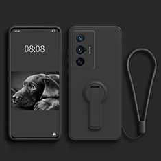 Funda Silicona Carcasa Ultrafina Goma con Soporte para Vivo X70t Negro