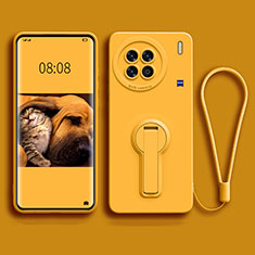 Funda Silicona Carcasa Ultrafina Goma con Soporte para Vivo X90 Pro 5G Amarillo