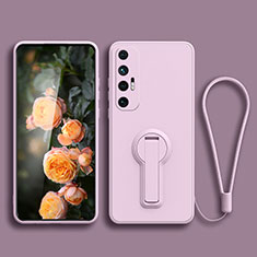 Funda Silicona Carcasa Ultrafina Goma con Soporte para Xiaomi Mi 10S 5G Purpura Claro