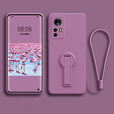 Funda Silicona Carcasa Ultrafina Goma con Soporte para Xiaomi Mi 12 5G Morado