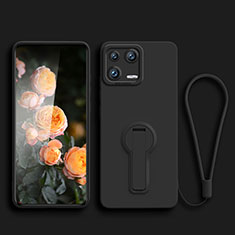 Funda Silicona Carcasa Ultrafina Goma con Soporte para Xiaomi Mi 13 Pro 5G Negro