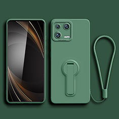 Funda Silicona Carcasa Ultrafina Goma con Soporte para Xiaomi Mi 13 Pro 5G Verde Noche