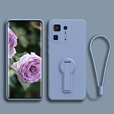 Funda Silicona Carcasa Ultrafina Goma con Soporte para Xiaomi Mi Mix 4 5G Gris Lavanda