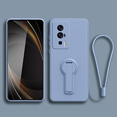 Funda Silicona Carcasa Ultrafina Goma con Soporte para Xiaomi Poco F5 Pro 5G Gris Lavanda