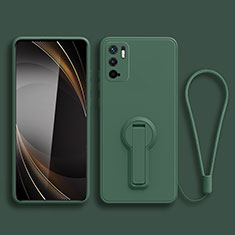 Funda Silicona Carcasa Ultrafina Goma con Soporte para Xiaomi POCO M3 Pro 5G Verde Noche