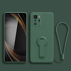 Funda Silicona Carcasa Ultrafina Goma con Soporte para Xiaomi Poco X3 GT 5G Verde Noche