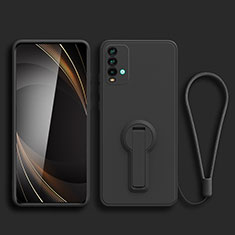 Funda Silicona Carcasa Ultrafina Goma con Soporte para Xiaomi Redmi 9 Power Negro