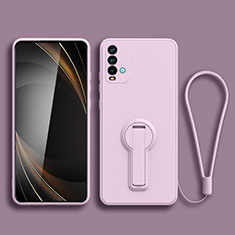 Funda Silicona Carcasa Ultrafina Goma con Soporte para Xiaomi Redmi 9 Power Purpura Claro