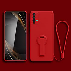 Funda Silicona Carcasa Ultrafina Goma con Soporte para Xiaomi Redmi 9 Power Rojo