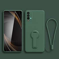 Funda Silicona Carcasa Ultrafina Goma con Soporte para Xiaomi Redmi 9 Power Verde Noche