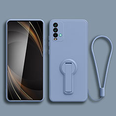 Funda Silicona Carcasa Ultrafina Goma con Soporte para Xiaomi Redmi 9T 4G Gris Lavanda