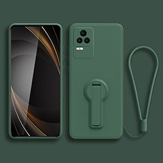 Funda Silicona Carcasa Ultrafina Goma con Soporte para Xiaomi Redmi K50 5G Verde Noche