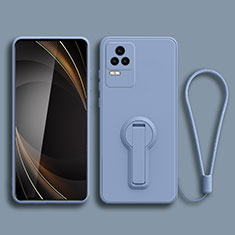 Funda Silicona Carcasa Ultrafina Goma con Soporte para Xiaomi Redmi K50 Pro 5G Gris Lavanda