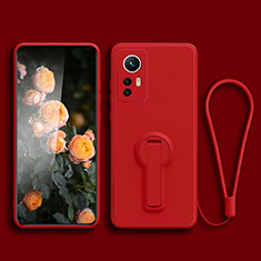 Funda Silicona Carcasa Ultrafina Goma con Soporte para Xiaomi Redmi K50 Ultra 5G Rojo