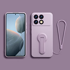 Funda Silicona Carcasa Ultrafina Goma con Soporte para Xiaomi Redmi K70E 5G Purpura Claro