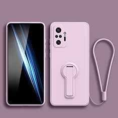 Funda Silicona Carcasa Ultrafina Goma con Soporte para Xiaomi Redmi Note 10S 4G Purpura Claro