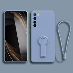 Funda Silicona Carcasa Ultrafina Goma con Soporte para Xiaomi Redmi Note 8 (2021) Gris Lavanda