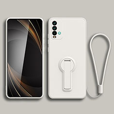 Funda Silicona Carcasa Ultrafina Goma con Soporte para Xiaomi Redmi Note 9 4G Blanco