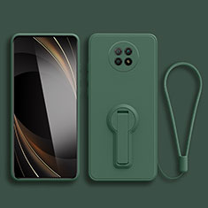 Funda Silicona Carcasa Ultrafina Goma con Soporte para Xiaomi Redmi Note 9 5G Verde Noche