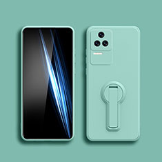 Funda Silicona Carcasa Ultrafina Goma con Soporte S01 para Xiaomi Redmi K50 5G Cian