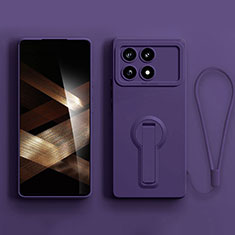 Funda Silicona Carcasa Ultrafina Goma con Soporte S01 para Xiaomi Redmi K70 5G Morado