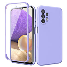 Funda Silicona Carcasa Ultrafina Goma Frontal y Trasera 360 Grados MJ1 para Samsung Galaxy A32 4G Purpura Claro