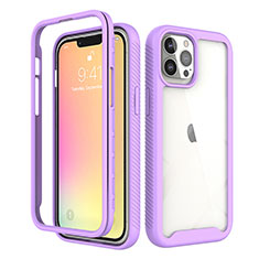 Funda Silicona Carcasa Ultrafina Goma Frontal y Trasera 360 Grados para Apple iPhone 13 Pro Morado