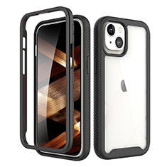 Funda Silicona Carcasa Ultrafina Goma Frontal y Trasera 360 Grados para Apple iPhone 15 Plus Negro