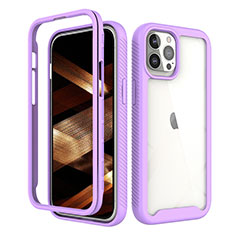 Funda Silicona Carcasa Ultrafina Goma Frontal y Trasera 360 Grados para Apple iPhone 15 Pro Morado