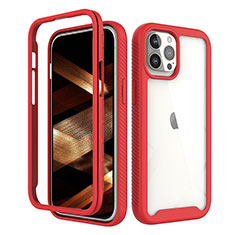 Funda Silicona Carcasa Ultrafina Goma Frontal y Trasera 360 Grados para Apple iPhone 15 Pro Rojo