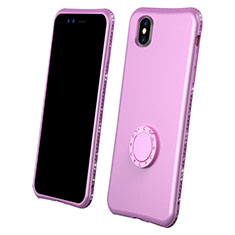 Funda Silicona Carcasa Ultrafina Goma Frontal y Trasera 360 Grados para Apple iPhone X Rosa