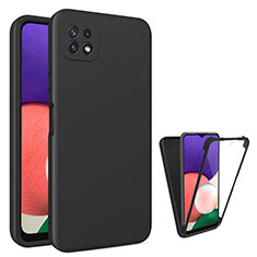 Funda Silicona Carcasa Ultrafina Goma Frontal y Trasera 360 Grados para Samsung Galaxy A22 5G Negro