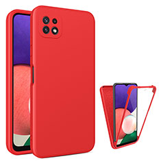 Funda Silicona Carcasa Ultrafina Goma Frontal y Trasera 360 Grados para Samsung Galaxy F42 5G Rojo