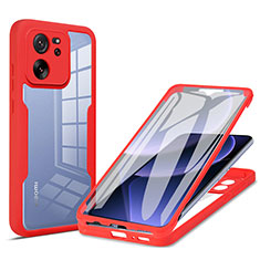 Funda Silicona Carcasa Ultrafina Goma Frontal y Trasera 360 Grados para Xiaomi Redmi K60 Ultra 5G Rojo