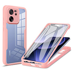 Funda Silicona Carcasa Ultrafina Goma Frontal y Trasera 360 Grados para Xiaomi Redmi K60 Ultra 5G Rosa