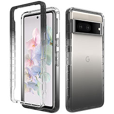 Funda Silicona Carcasa Ultrafina Transparente Goma Frontal y Trasera 360 Grados Gradiente JX1 para Google Pixel 7 5G Negro