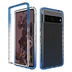 Funda Silicona Carcasa Ultrafina Transparente Goma Frontal y Trasera 360 Grados Gradiente JX1 para Google Pixel 7 Pro 5G Azul