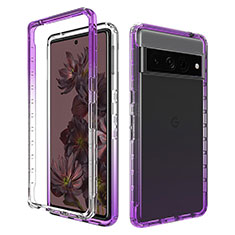 Funda Silicona Carcasa Ultrafina Transparente Goma Frontal y Trasera 360 Grados Gradiente JX1 para Google Pixel 7 Pro 5G Morado