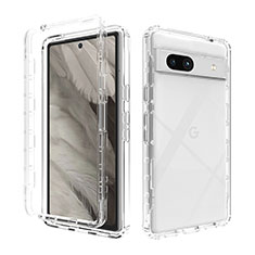 Funda Silicona Carcasa Ultrafina Transparente Goma Frontal y Trasera 360 Grados Gradiente JX1 para Google Pixel 7a 5G Claro