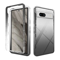 Funda Silicona Carcasa Ultrafina Transparente Goma Frontal y Trasera 360 Grados Gradiente JX1 para Google Pixel 7a 5G Negro