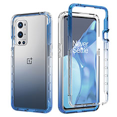 Funda Silicona Carcasa Ultrafina Transparente Goma Frontal y Trasera 360 Grados Gradiente JX1 para OnePlus 9 Pro 5G Azul