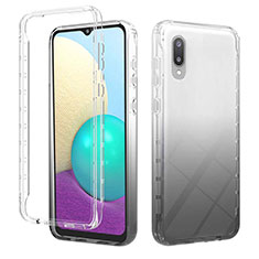 Funda Silicona Carcasa Ultrafina Transparente Goma Frontal y Trasera 360 Grados Gradiente JX1 para Samsung Galaxy A02 Negro
